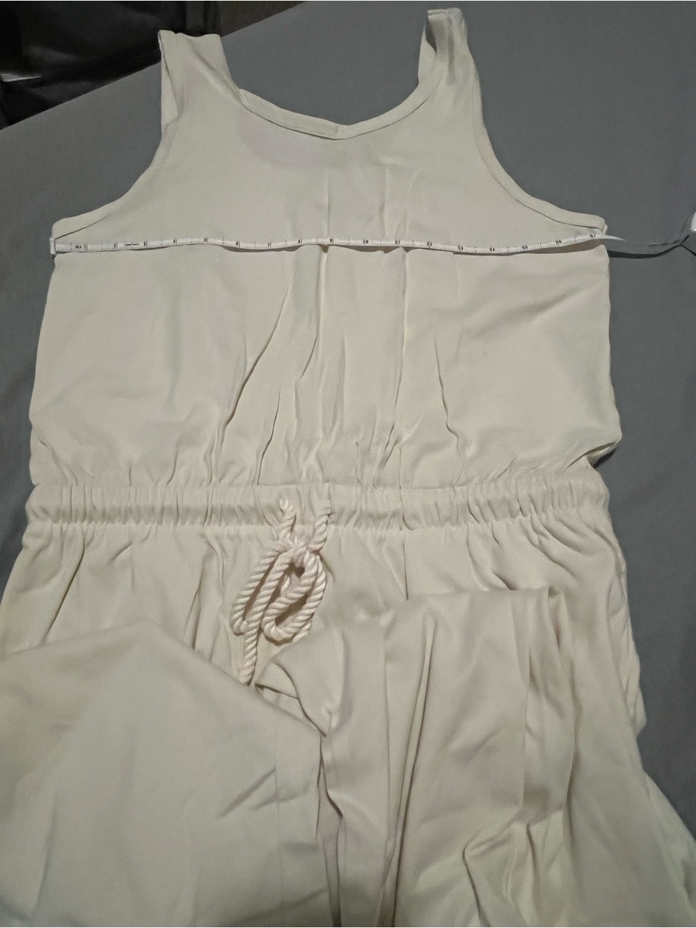Universal Thread Cream Sleeveless Jumpsuit Drawstring Waist Pockets